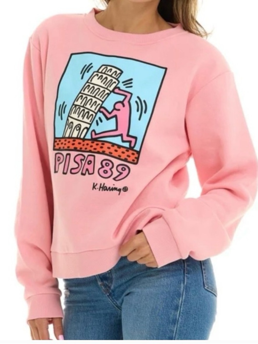 Keith Haring/PISA 89/ Women's Graphic Crewneck Sweatshirt